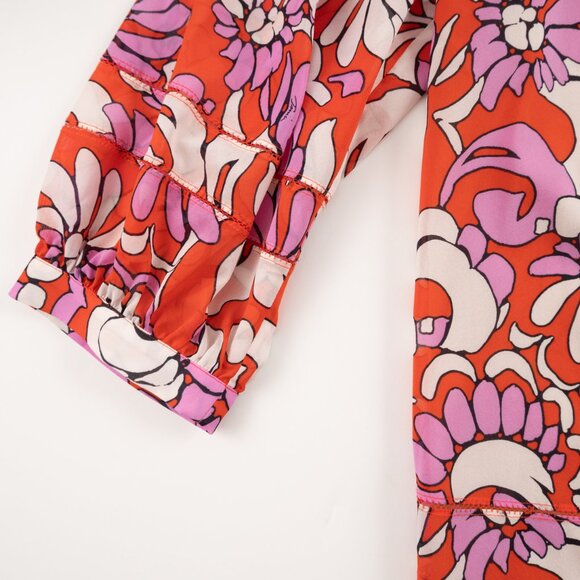 NEW TRINA TURK Light Hearted Top silk print size M - Picture 7 of 10